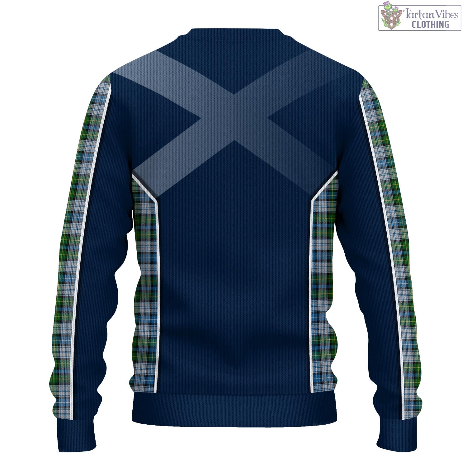 Tartan Vibes Clothing MacNeil Dress Tartan Knitted Sweatshirt with Family Crest and Scottish Thistle Vibes Sport Style
