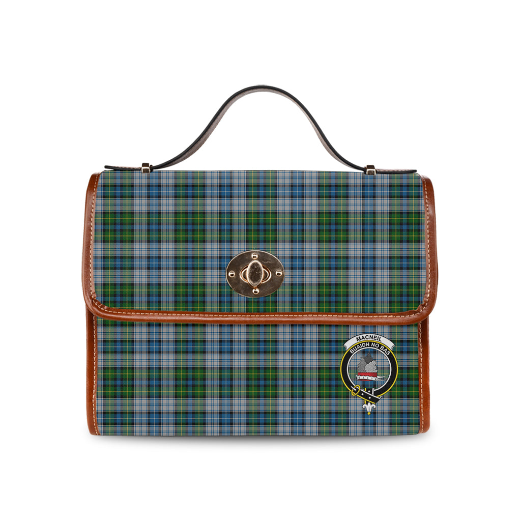 macneil-dress-tartan-leather-strap-waterproof-canvas-bag-with-family-crest