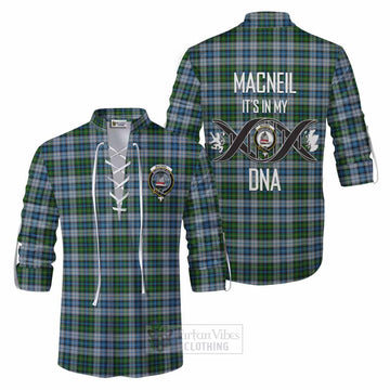 Tartan Vibes Clothing MacNeil (McNeil) Tartan Ghillie Kilt Shirt with Family Crest DNA In Me Style