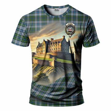 Tartan Vibes Clothing MacNeil (McNeil) Tartan Family Crest T-Shirt with Scottish Ancient Castle Stype