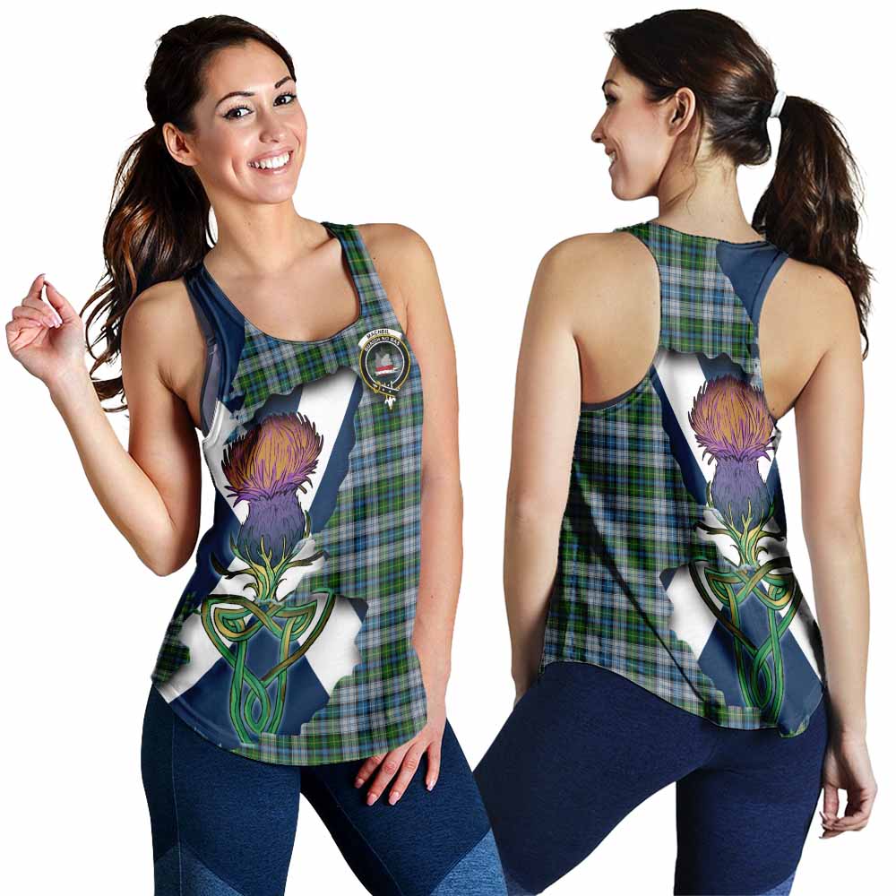 Tartan Vibes Clothing MacNeil (McNeil) Tartan Family Crest Women's Racerback Tanks Scottish Thistle Celtic Inspired