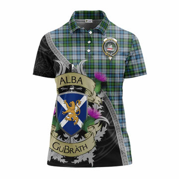 MacNeil (McNeil) Tartan Family Crest Women's Polo Shirt Lion Rampant Royal Thistle Shield Celtic Inspired