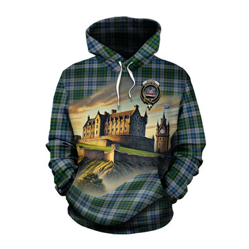 Tartan Vibes Clothing MacNeil (McNeil) Tartan Family Crest Cotton Hoodie with Scottish Ancient Castle Style