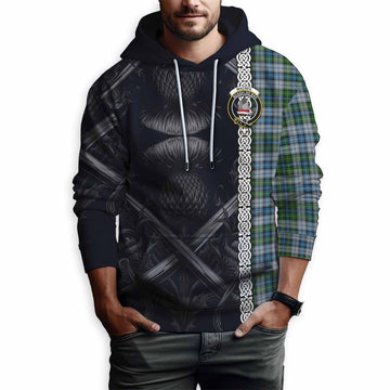 Tartan Vibes Clothing MacNeil (McNeil) Tartan Hoodie with Family Crest Cross Sword Thistle Celtic Vibes