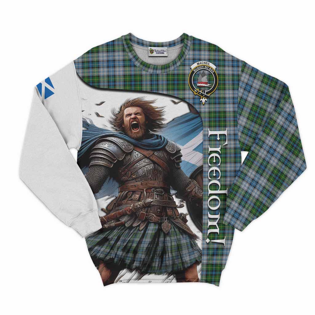 Tartan Vibes Clothing MacNeil (McNeil) Crest Tartan Sweatshirt Inspired by the Freedom of Scottish Warrior