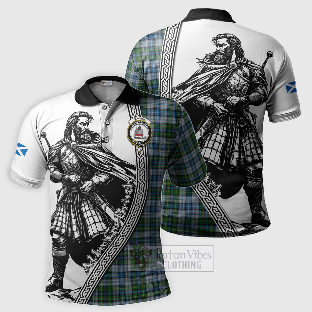 Tartan Vibes Clothing MacNeil (McNeil) Tartan Clan Crest Polo Shirt with Highlander Warrior Celtic Style