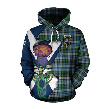 Tartan Vibes Clothing MacNeil (McNeil) Tartan Family Crest Cotton Hoodie Scottish Thistle Celtic Inspired