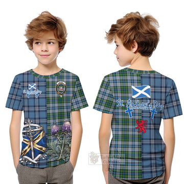 MacNeil (McNeil) Tartan Kid T-Shirt Happy St. Andrew's Day Half Tartan Style