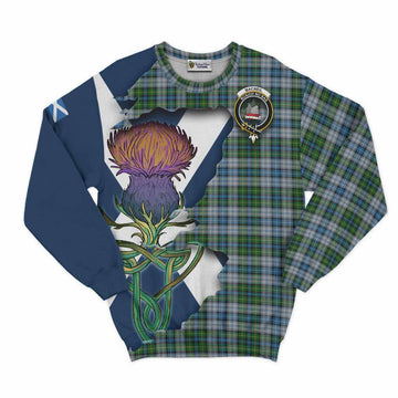 Tartan Vibes Clothing MacNeil (McNeil) Tartan Family Crest Sweatshirt Scottish Thistle Celtic Inspired
