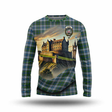 Tartan Vibes Clothing MacNeil (McNeil) Tartan Family Crest Long Sleeve T-Shirt with Scottish Ancient Castle Style