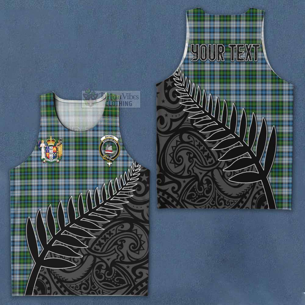 Tartan Vibes Clothing MacNeil (McNeil) Crest Tartan Men's Tank Top with New Zealand Silver Fern Half Style