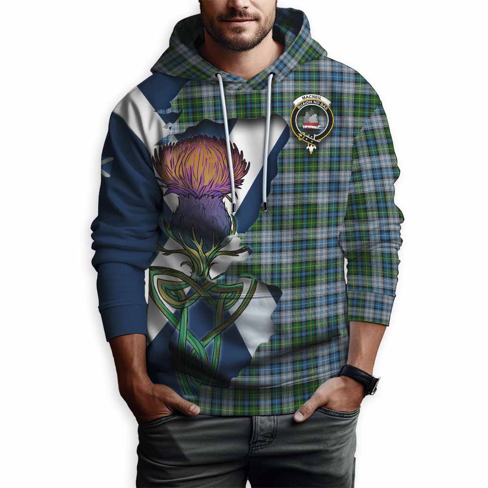 Tartan Vibes Clothing MacNeil (McNeil) Tartan Family Crest Hoodie Scottish Thistle Celtic Inspired