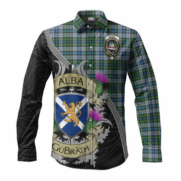 MacNeil (McNeil) Tartan Family Crest Long Sleeve Button Shirt Lion Rampant Royal Thistle Shield Celtic Inspired
