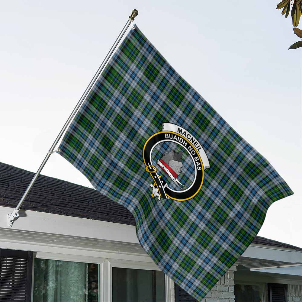 Tartan Vibes Clothing MacNeil (McNeil) Tartan House Flag with Family Crest