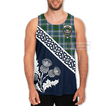 Tartan Vibes Clothing MacNeil (McNeil) Tartan Men's Tank Top Featuring Thistle and Scotland Map
