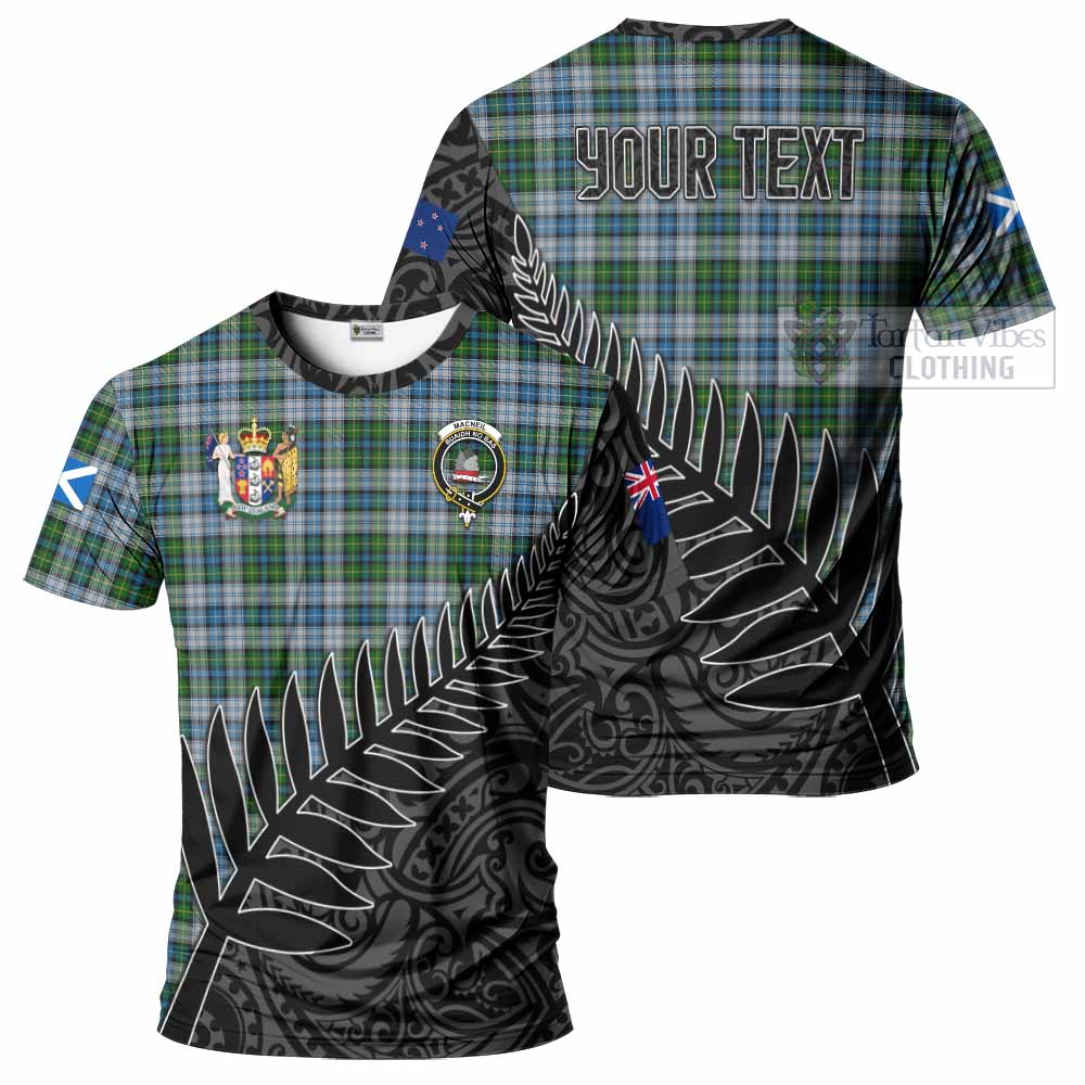 Tartan Vibes Clothing MacNeil (McNeil) Crest Tartan T-Shirt with New Zealand Silver Fern Half Style