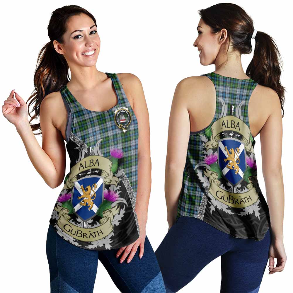 Tartan Vibes Clothing MacNeil (McNeil) Tartan Family Crest Women's Racerback Tanks Lion Rampant Royal Thistle Shield Celtic Inspired