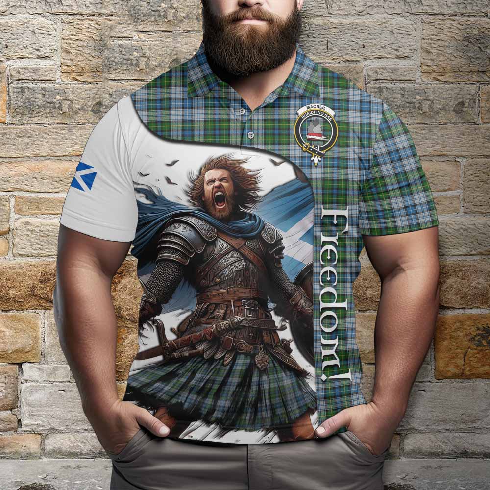 Tartan Vibes Clothing MacNeil (McNeil) Crest Tartan Polo Shirt Inspired by the Freedom of Scottish Warrior