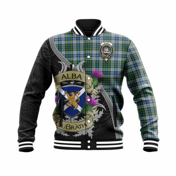Tartan Vibes Clothing MacNeil (McNeil) Tartan Family Crest Baseball Jacket Lion Rampant Royal Thistle Shield Celtic Inspired