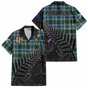 MacNeil (McNeil) Crest Tartan Hawaiian Shirt with New Zealand Silver Fern Half Style