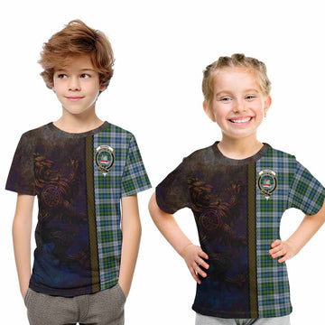 MacNeil (McNeil) Tartan Family Crest Kid T-Shirt Alba Gu Brath Be Brave Lion Ancient Style