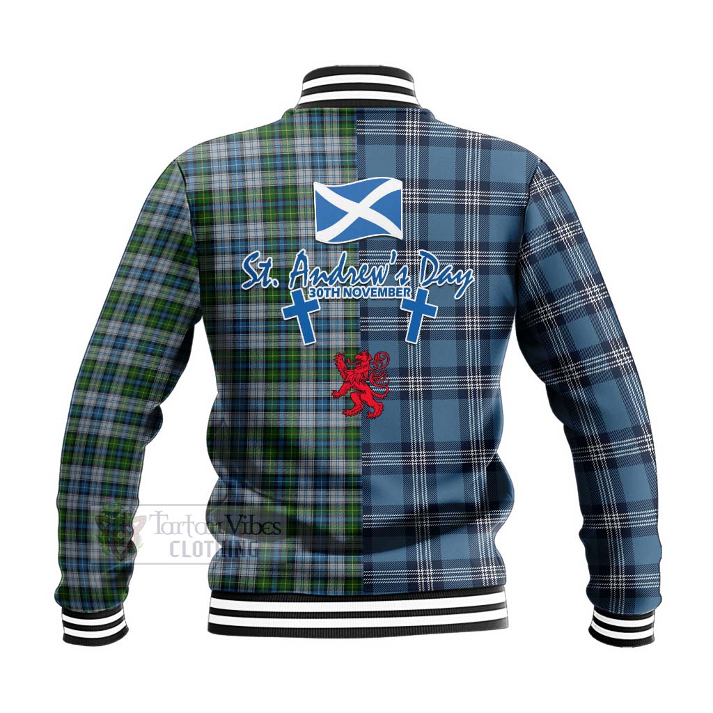 MacNeil (McNeil) Tartan Baseball Jacket Happy St. Andrew's Day Half Tartan Style - Tartan Vibes Clothing