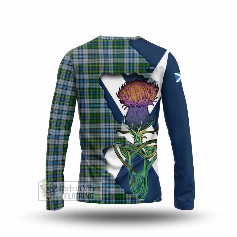 Tartan Vibes Clothing MacNeil (McNeil) Tartan Family Crest Long Sleeve T-Shirt Scottish Thistle Celtic Inspired