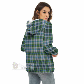 MacNeil (McNeil) Tartan Women's Borg Fleece Hoodie with Half Zip with Family Crest