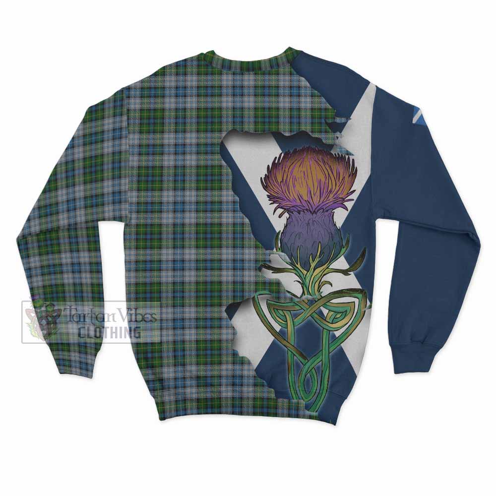 Tartan Vibes Clothing MacNeil (McNeil) Tartan Family Crest Sweatshirt Scottish Thistle Celtic Inspired