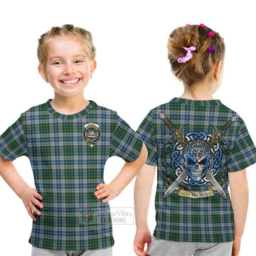 MacNeil (McNeil) Tartan Kid T-Shirt with Family Crest Celtic Skull Style