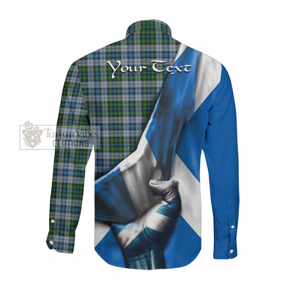 Tartan Vibes Clothing MacNeil (McNeil) Tartan Long Sleeve Button Shirt with Family Crest Scotland Patriotic Style