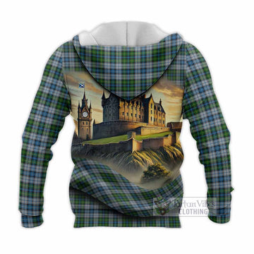 Tartan Vibes Clothing MacNeil (McNeil) Tartan Family Crest Knitted Hoodie with Scottish Ancient Castle Style
