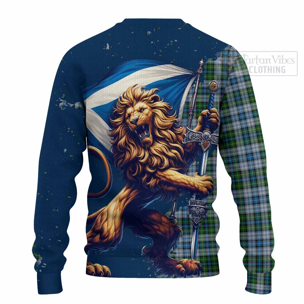 Tartan Vibes Clothing MacNeil (McNeil) Tartan Family Crest Knitted Sweater with Scottish Majestic Lion