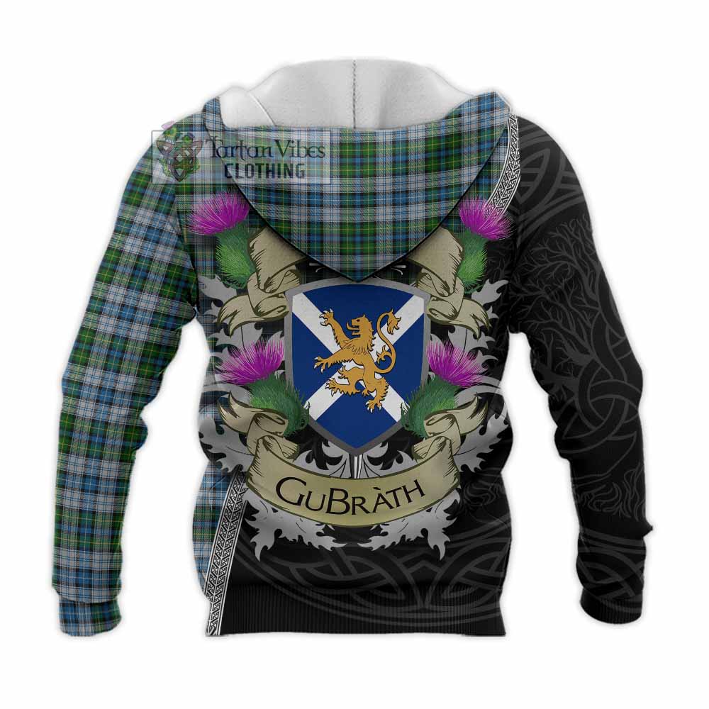 Tartan Vibes Clothing MacNeil (McNeil) Tartan Family Crest Knitted Hoodie Lion Rampant Royal Thistle Shield Celtic Inspired