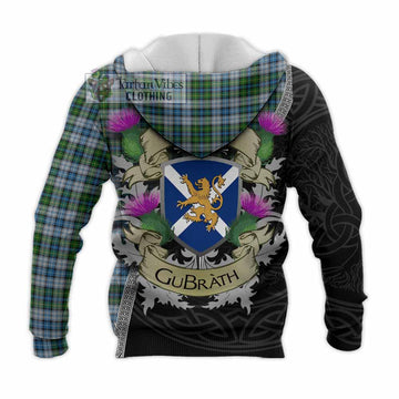 Tartan Vibes Clothing MacNeil (McNeil) Tartan Family Crest Knitted Hoodie Lion Rampant Royal Thistle Shield Celtic Inspired