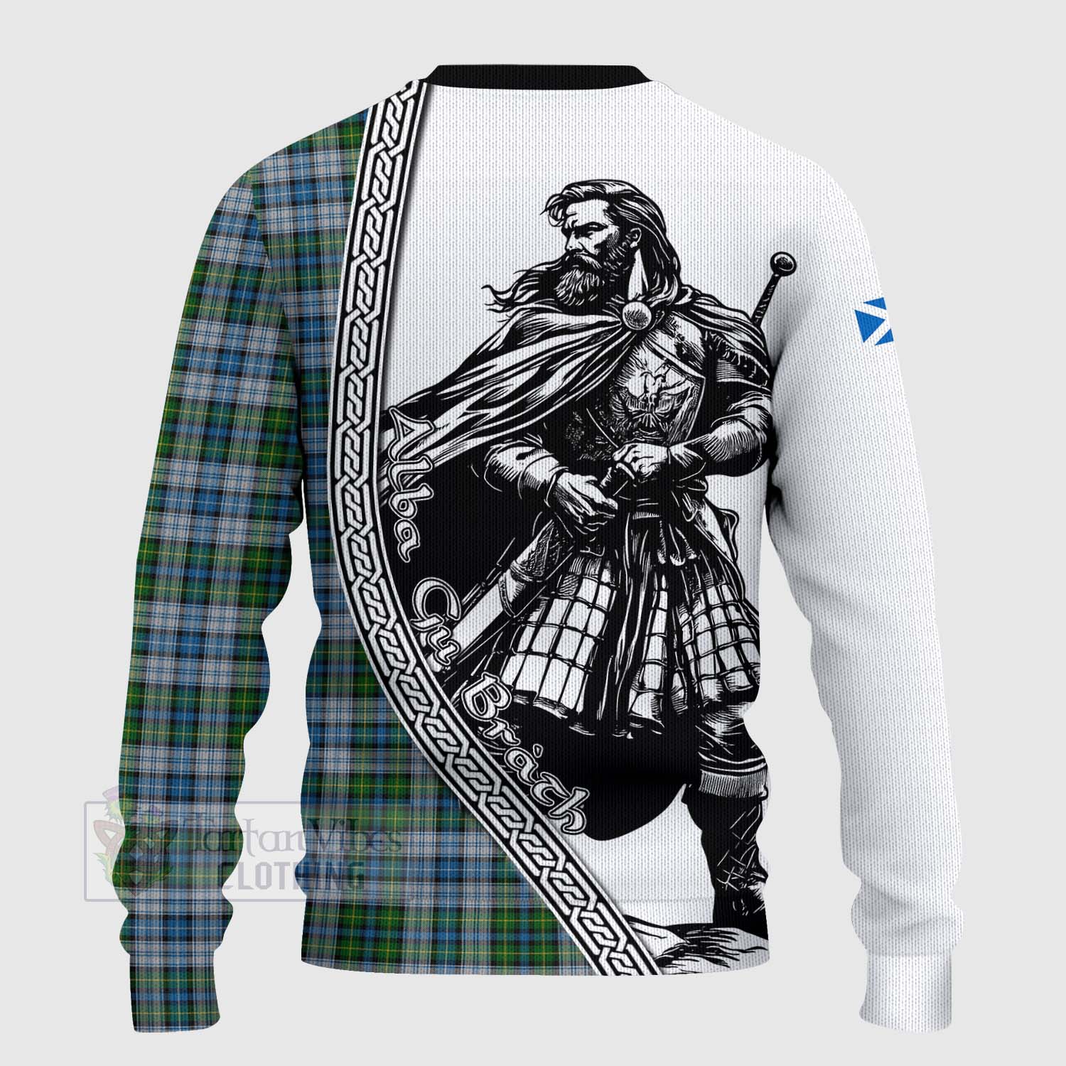 Tartan Vibes Clothing MacNeil (McNeil) Tartan Clan Crest Knitted Sweater with Highlander Warrior Celtic Style