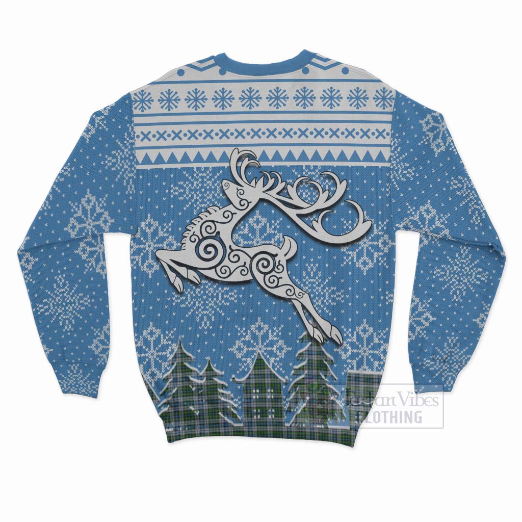 Tartan Vibes Clothing MacNeil (McNeil) Clan Christmas Sweatshirt Celtic Reindeer Style
