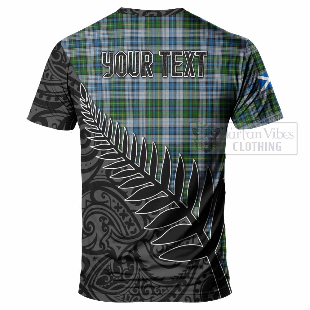 Tartan Vibes Clothing MacNeil (McNeil) Crest Tartan T-Shirt with New Zealand Silver Fern Half Style
