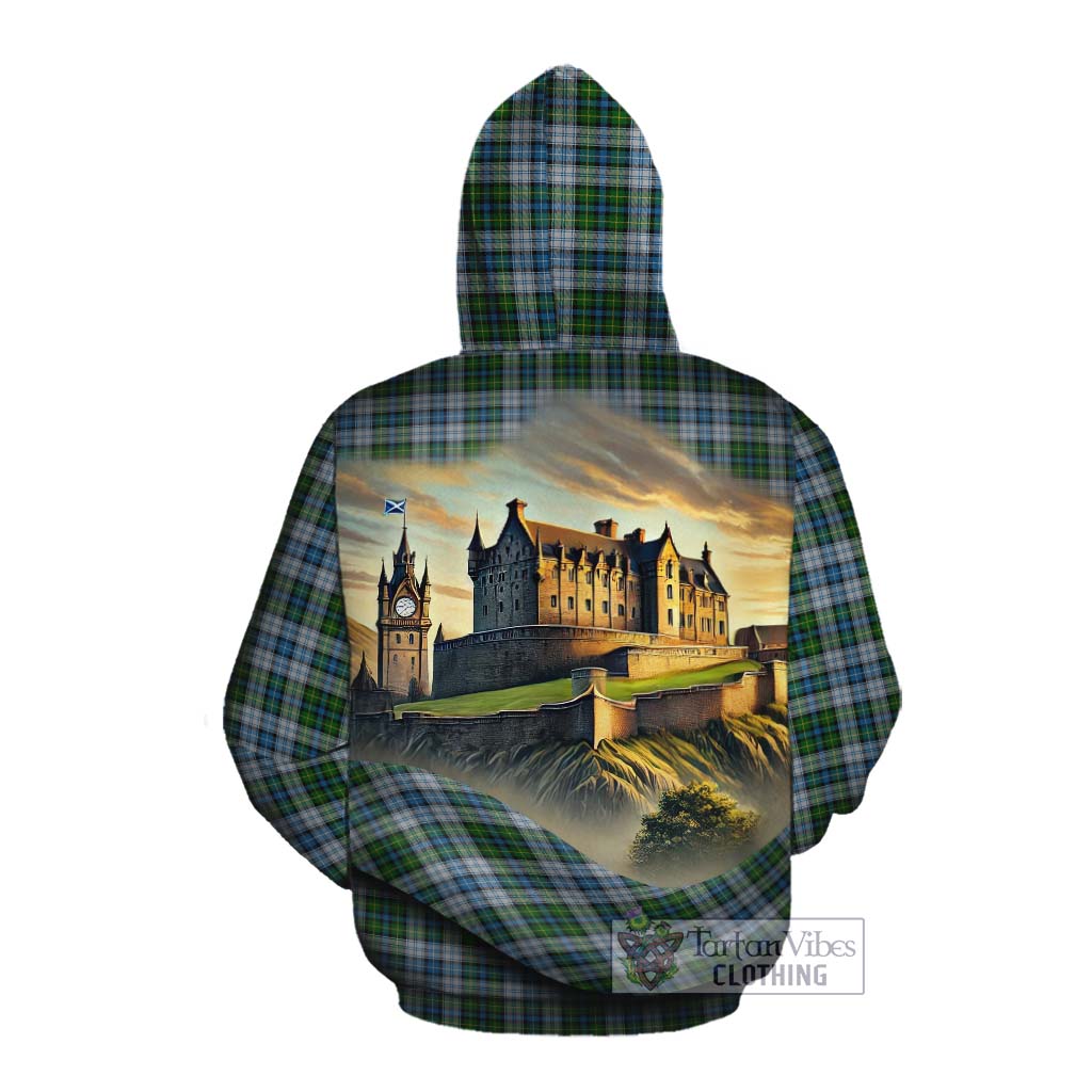 Tartan Vibes Clothing MacNeil (McNeil) Tartan Family Crest Cotton Hoodie with Scottish Ancient Castle Style
