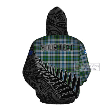 MacNeil (McNeil) Crest Tartan Cotton Hoodie with New Zealand Silver Fern Half Style