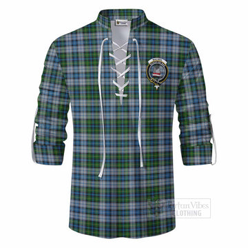 Tartan Vibes Clothing MacNeil (McNeil) Tartan Ghillie Kilt Shirt with Family Crest DNA In Me Style