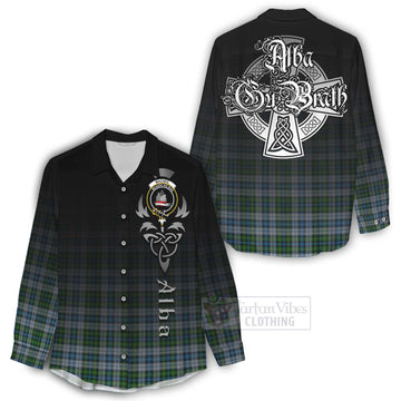 Tartan Vibes Clothing MacNeil (McNeil) Tartan Women's Casual Shirt Featuring Alba Gu Brath Family Crest Celtic Inspired