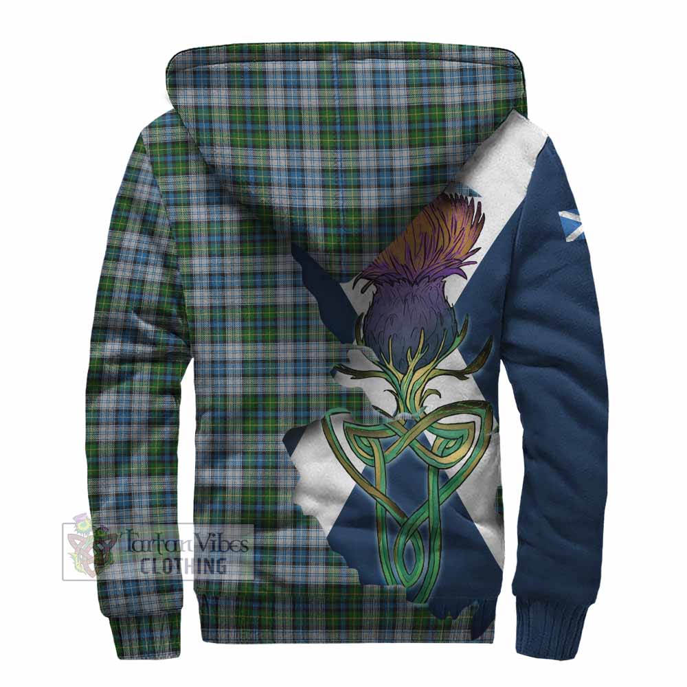 Tartan Vibes Clothing MacNeil (McNeil) Tartan Family Crest Sherpa Hoodie Scottish Thistle Celtic Inspired