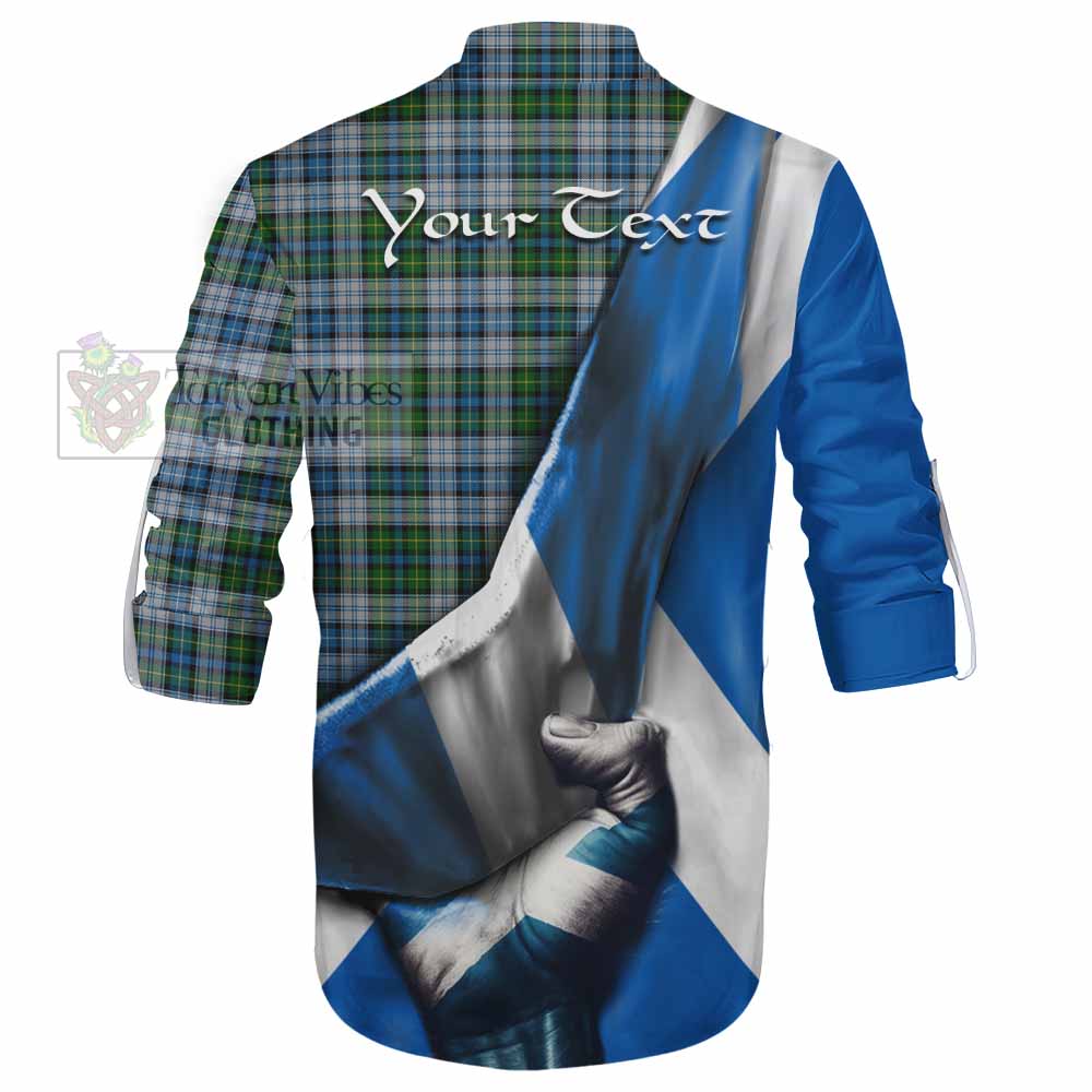 Tartan Vibes Clothing MacNeil (McNeil) Tartan Ghillie Kilt Shirt with Family Crest Scotland Patriotic Style