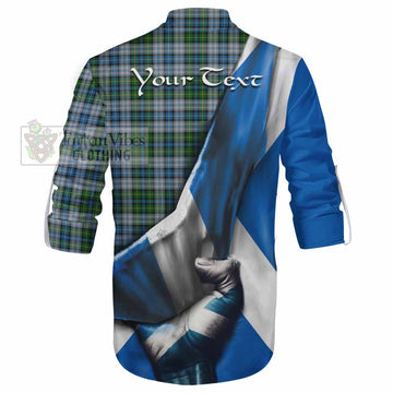 Tartan Vibes Clothing MacNeil (McNeil) Tartan Ghillie Kilt Shirt with Family Crest Scotland Patriotic Style