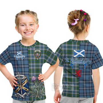 MacNeil (McNeil) Tartan Kid T-Shirt Happy St. Andrew's Day Half Tartan Style