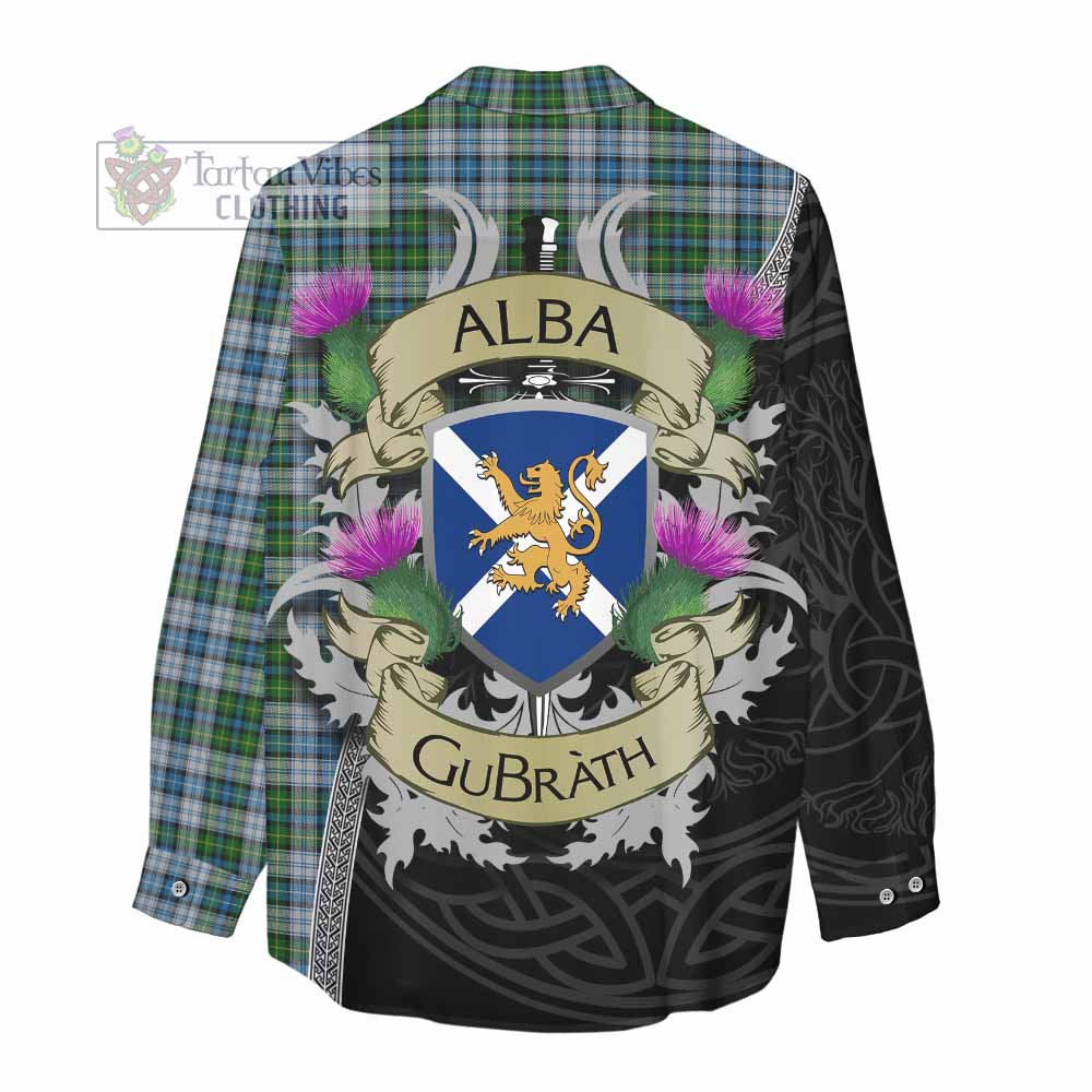Tartan Vibes Clothing MacNeil (McNeil) Tartan Family Crest Women's Casual Shirt Lion Rampant Royal Thistle Shield Celtic Inspired