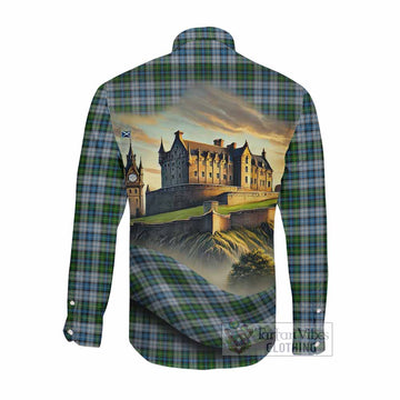MacNeil (McNeil) Tartan Family Crest Long Sleeve Button Shirt with Scottish Ancient Castle Style