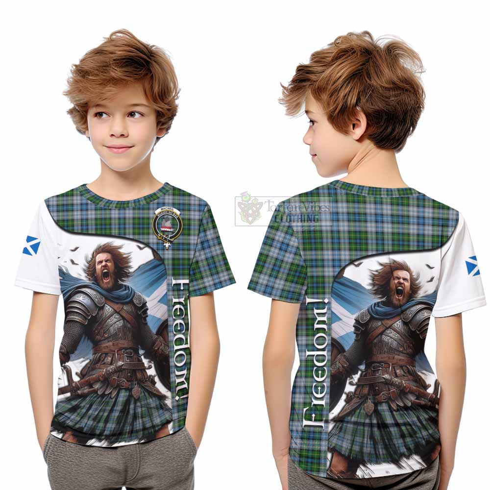 Tartan Vibes Clothing MacNeil (McNeil) Crest Tartan Kid T-Shirt Inspired by the Freedom of Scottish Warrior