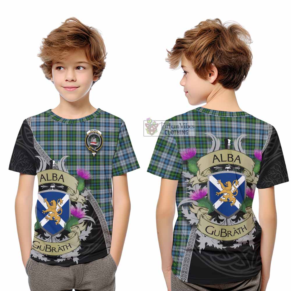 Tartan Vibes Clothing MacNeil (McNeil) Tartan Family Crest Kid T-Shirt Lion Rampant Royal Thistle Shield Celtic Inspired